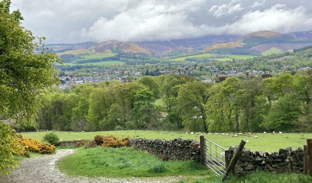 Peebles in the rolling landscape